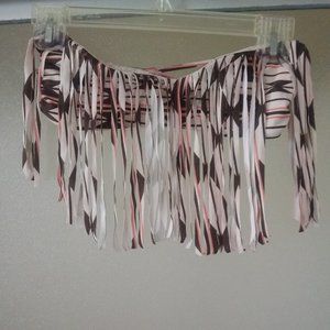 Acacia Swimwear Fringe Bandeau Bikini Top Sz. M